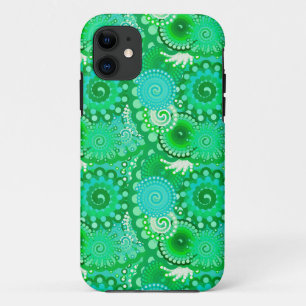 Coques Pour iPhone Motif tourbillon fractal, jade, turquoise, aqua