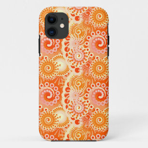 Etui iPhone Case-Mate Motif tourbillon fractal, nuances de corail orange