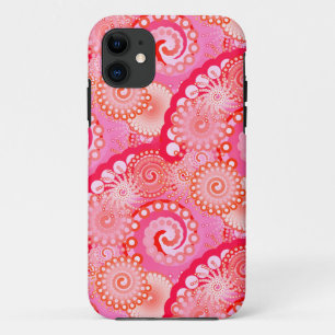 Etui iPhone Case-Mate Motif tourbillon fractal, rose, fuchsia, corail