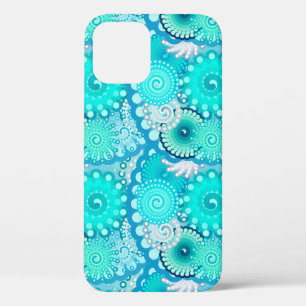 Etui iPhone Case-Mate Motif tourbillon fractal, turquoise, vert, bleu