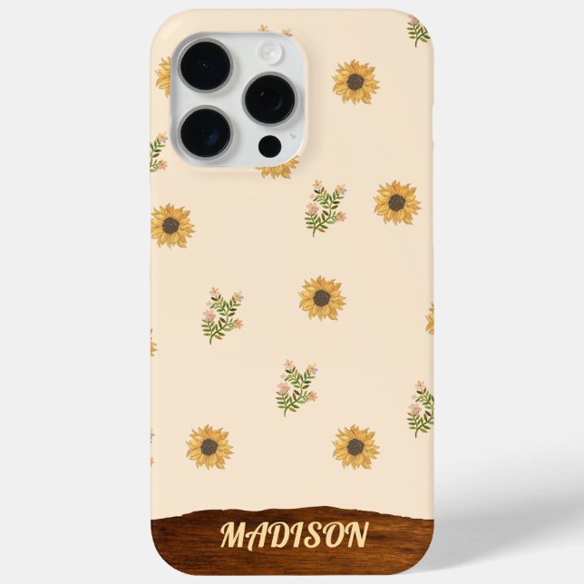 Coques Case-Mate iPhone Motif tournesol (Verso)