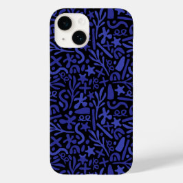 Coque Pour iPhone 14 motif transparent abstrait bleu