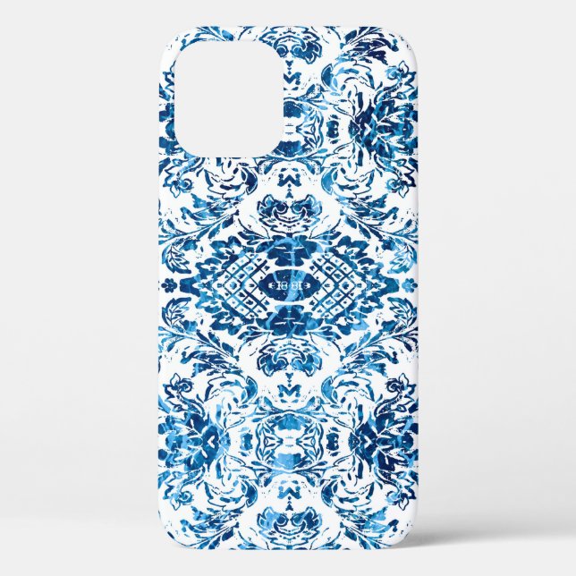 Coques Case-Mate iPhone Motif transparent damassé géométrique avec texte d (Verso)