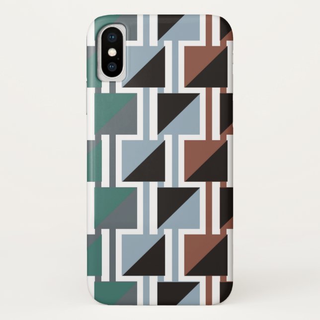 Coques Case-Mate iPhone Motif triange rétro et géométrique carré (Dos)