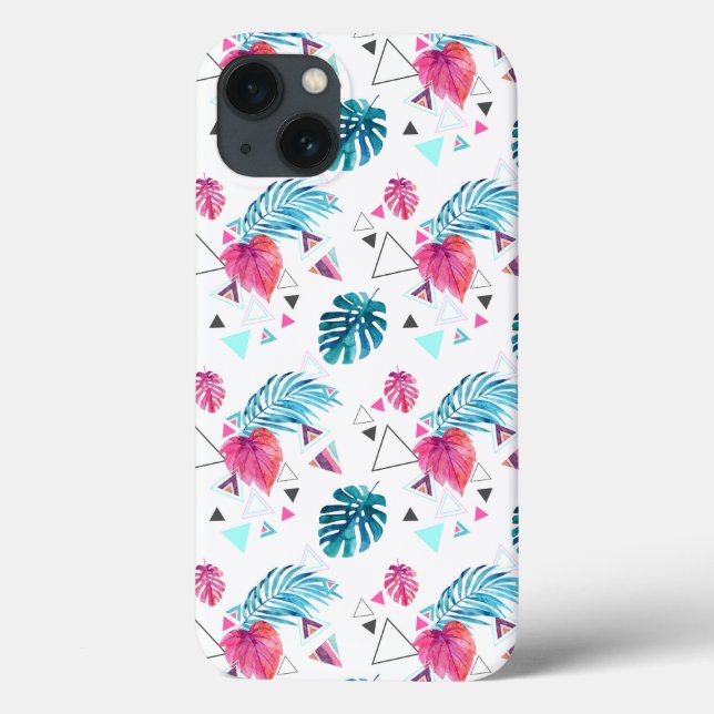 Coques Case-Mate iPhone Motif triangle feuille tropicale (Verso)