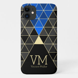 Case-Mate iPhone Case Motif triangle moderne couleur bleu monogrammé