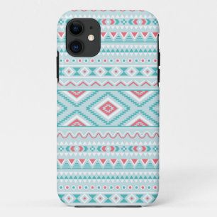 Coques Pour iPhone Motif tribal Aztec Turquoise et rose