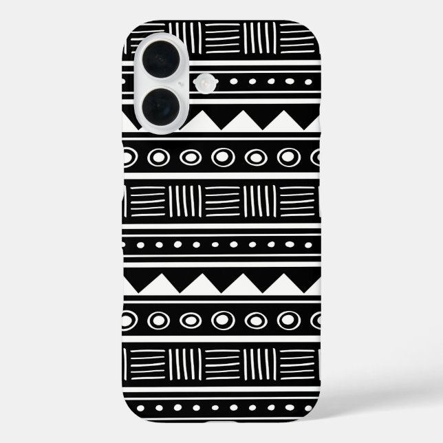 Coques Case-Mate iPhone Motif tribal aztèque noir et blanc (Verso)