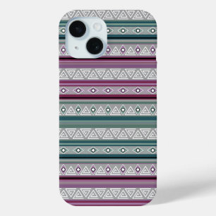 Coque Pour iPhone 15 motif tribal ethnique géométrique d'Amérindien