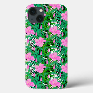 iPhone 13 Case Motif tropical aux fleurs de la jungle
