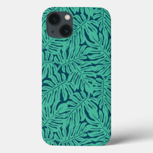 Etui iPhone 13 Motif tropical de feuille de Monstera