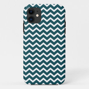 Coques Pour iPhone Motif turquoise de chevrons de zigzag