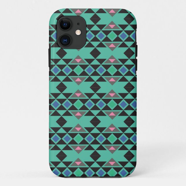 Coques Case-Mate iPhone Motif turquoise de hippie aztèque tribal (Dos)