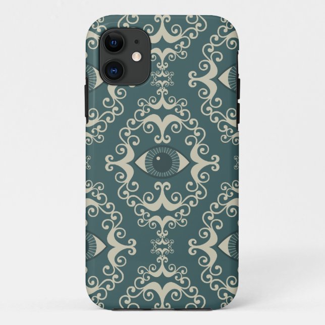 Coques Case-Mate iPhone Motif turquoise de hippie d'oeil mauvais de (Dos)