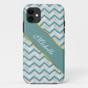 Coque Case-Mate Pour iPhone Motif turquoise et Crystal Zigzag