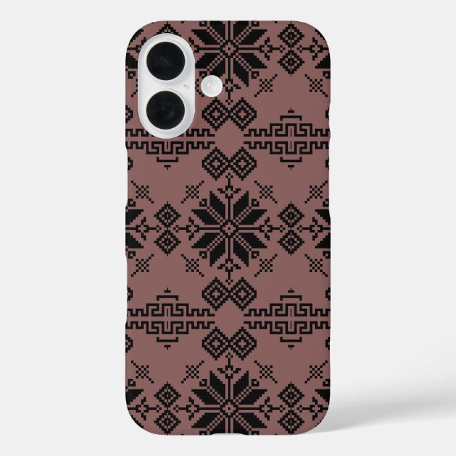 Coques Case-Mate iPhone Motif ukrainien Brown et noir (Verso)