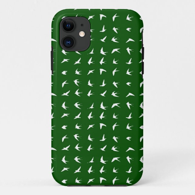 Coques Case-Mate iPhone Motif vert 1 d'oiseau (Dos)