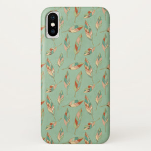 Coque iPhone X Motif vert de plume d'étape   de Geo de sud-ouest