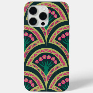 Coque iPhone 15 Pro Max motif vert en forme de coquillage