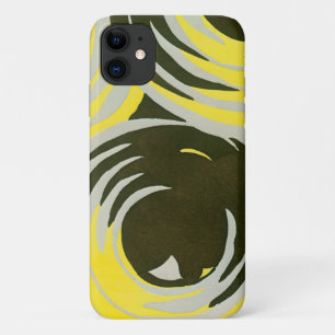 Coque iPhone 11 Motif vintage de remous de cercles de rétro jazz