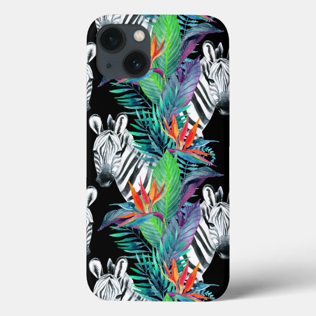Coques Case-Mate iPhone Motif Zèbre Et Fleurs Exotiques (Verso)