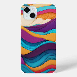 Coque iPhone 15 Mini Motifs de vagues dynamiques