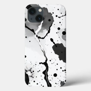 Case-Mate iPhone Case Motifs d'encre liquide noire et blanche avec éclab