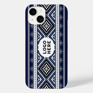 Coque Pour iPhone 14 Motifs géométriques ethniques abstraits noirs avec