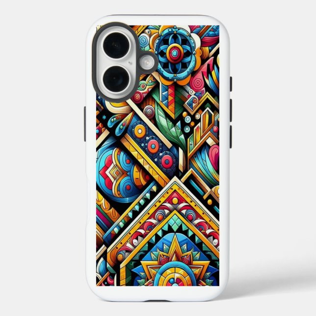 Coques Case-Mate iPhone Motifs géométriques vifs (Verso)