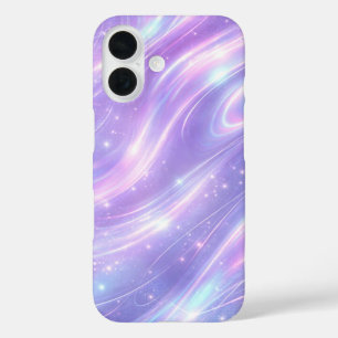 Coques iPhone 16 Motifs néon violet électrique d'art IA 