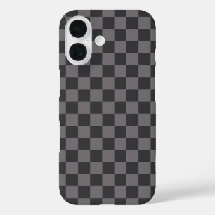 Coques iPhone 16 Motifs noirs Damier Vérifié À carreaux
