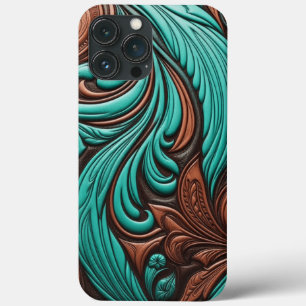 Case-Mate iPhone Case Motifs occidentaux à outils Turquoise et Chocolat