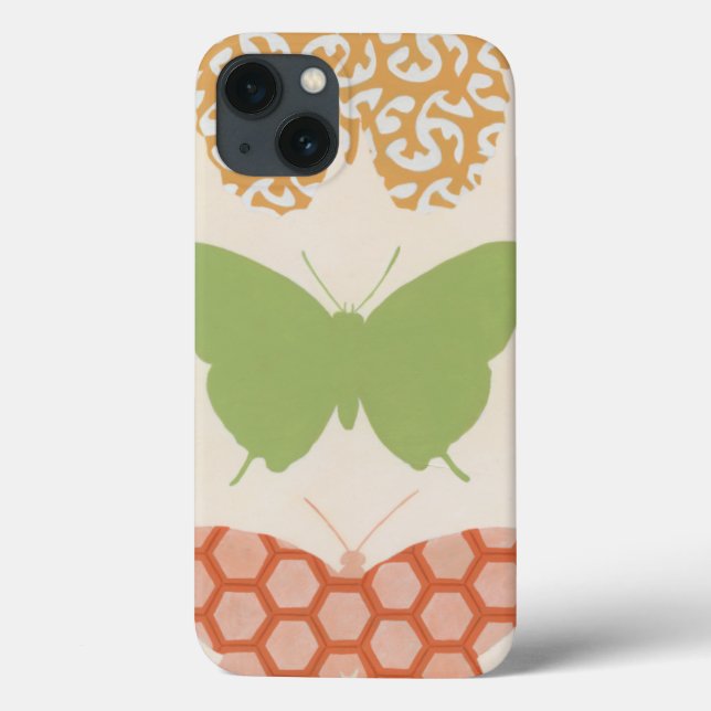 Coques Case-Mate iPhone Motifs papillons décoratifs sur Arrière - plan crè (Verso)
