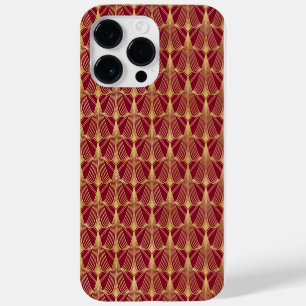 COQUE POUR POUR iPhone 14 PRO MAX MOTIFS RED & GOLD ART DECO