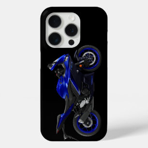 Coque iPhone 15 Pro Moto-moto Blue YZF-R3