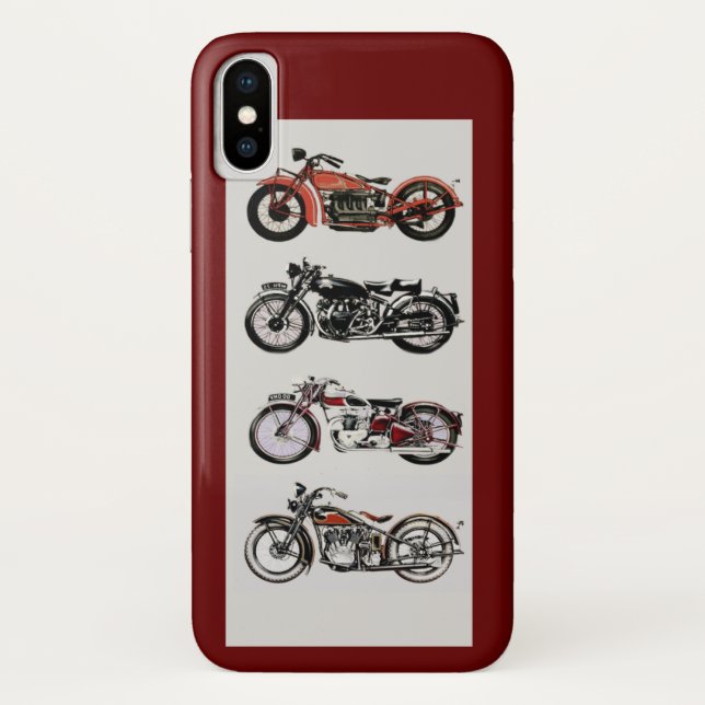 Coques Case-Mate iPhone MOTOCYCLES vintages, Rouge (Dos)