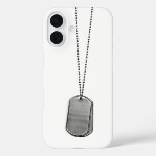 Coques iPhone 16 Mots-clés Chien Militaire Sur Blanc