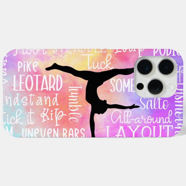 Coques Case-Mate iPhone Mots de gymnastique Rainbow Ombre (Verso (horizontal))