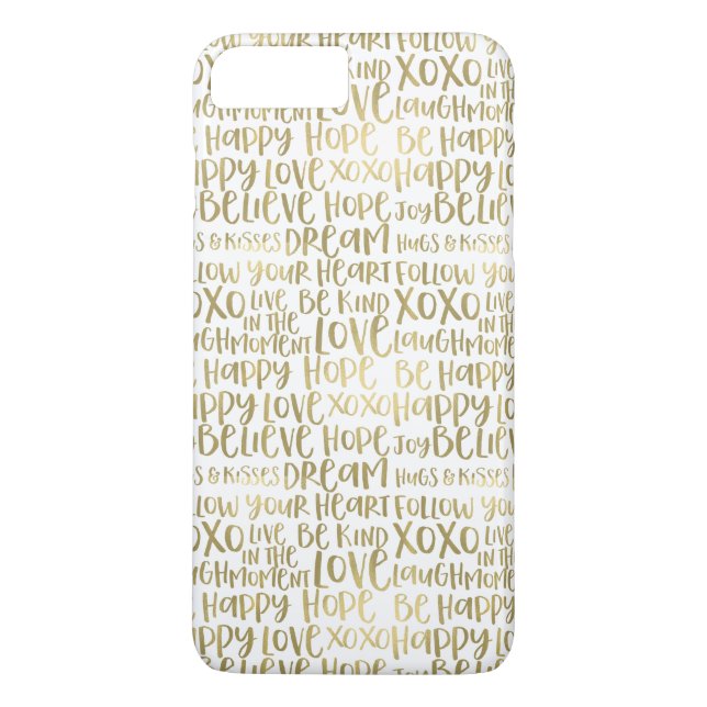 Coques Case-Mate iPhone Mots Gold Inspiration (Dos)