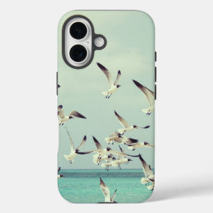 Coques iPhone 16 Mouettes volant au-dessus de l'océan