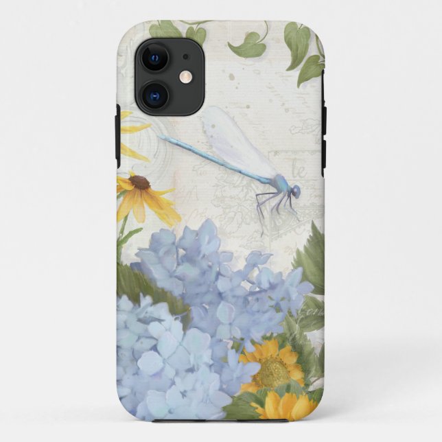 Coques Case-Mate iPhone Mouflon bleu floral Hydrangea (Dos)