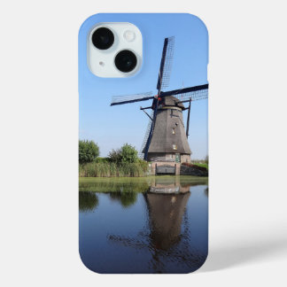Coque Pour iPhone 15 Moulin à vent hollandais un jour ensoleillé