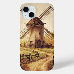 Coque iPhone 15 Mini Moulin à vent vintage