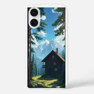 Coques iPhone 16 Mountain Serenity : une escapade Cabine paisible