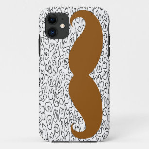 Case-Mate iPhone Case Moustache Brown sur peau de léopard