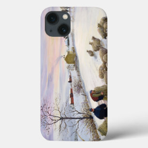 iPhone 13 Case Moutons de alimentation en hiver