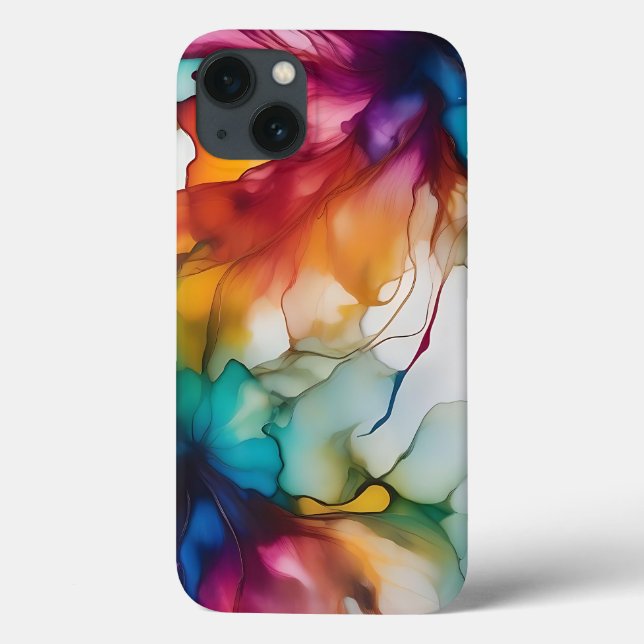 Coques Case-Mate iPhone Mouvement Abstrait Encre d'alcool dynamique (Verso)