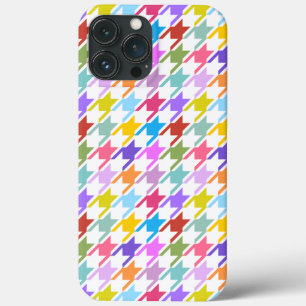 Case-Mate iPhone Case Multicolor Houndstooth+Motif blanc