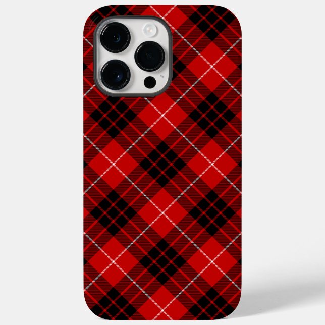 Coques Case-Mate iPhone Munro tartan rouge noir plaid (Verso)