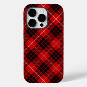 Coque Pour iPhone 14 Pro Munro tartan rouge noir plaid